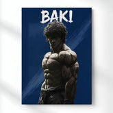 Baki Hanma's Blue Rage Metal Poster | Aesthetic Pop Art Wall Decor & Painting