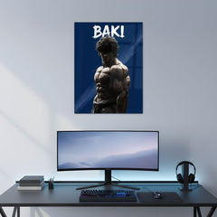 Baki Hanma's Blue Rage Metal Poster | Aesthetic Pop Art Wall Decor & Painting