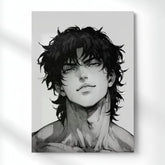 Baki Intense Portrait Metal Poster | Aesthetic Pop Art Wall Decor & Painting
