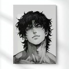 Baki Intense Portrait Metal Poster | Aesthetic Pop Art Wall Decor & Painting