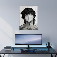 Baki Intense Portrait Metal Poster | Aesthetic Pop Art Wall Decor & Painting