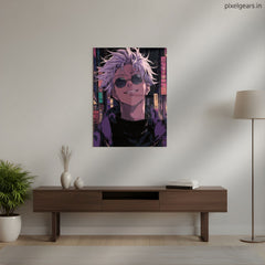 Gojo Smiling Look Metal Poster | Aesthetic Pop Art Wall Decor & Painting