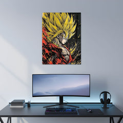 Goku Legendary Saiyan Metal Poster | Aesthetic Pop Art Wall Decor & Painting