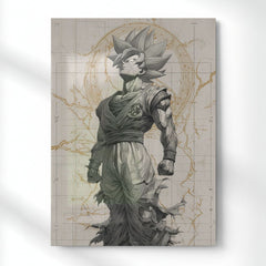 Goku Ultimate Form Metal Poster | Aesthetic Pop Art Wall Decor & Painting
