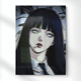 Lena Noir the Silent Gaze Metal Poster | Aesthetic Pop Art Wall Decor & Painting