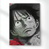 Luffy Ink and Willpower Metal Poster | Aesthetic Pop Art Wall Decor & Painting