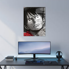 Luffy Ink and Willpower Metal Poster | Aesthetic Pop Art Wall Decor & Painting