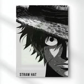 Luffy Straw Hat Metal Poster | Aesthetic Pop Art Wall Decor & Painting