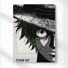 Luffy Straw Hat Metal Poster | Aesthetic Pop Art Wall Decor & Painting