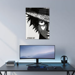 Luffy Straw Hat Metal Poster | Aesthetic Pop Art Wall Decor & Painting