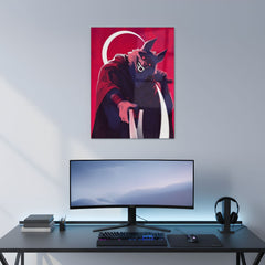 Masked Beast Swordsman Metal Poster | Aesthetic Pop Art Wall Decor & Painting