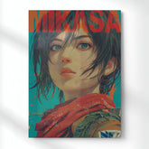 Mikasa Brave Heart Metal Poster | Aesthetic Pop Art Wall Decor & Painting