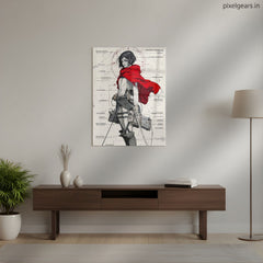 Mikasa: The Ackerman Shield Metal Poster | Aesthetic Pop Art Wall Decor & Painting