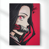Nezuko : Exploding Blood Metal Poster | Aesthetic Pop Art Wall Decor & Painting