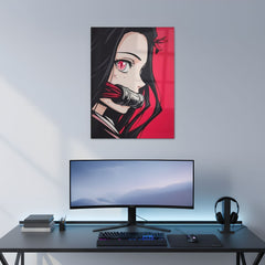 Nezuko : Exploding Blood Metal Poster | Aesthetic Pop Art Wall Decor & Painting
