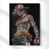Portgas D. Ace: Written in Flames Metal Poster | Aesthetic Pop Art Wall Decor & Painting
