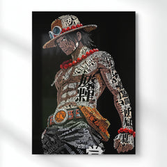 Portgas D. Ace: Written in Flames Metal Poster | Aesthetic Pop Art Wall Decor & Painting