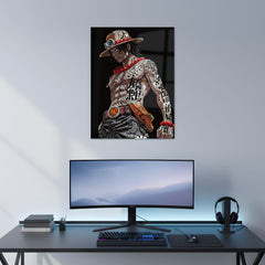 Portgas D. Ace: Written in Flames Metal Poster | Aesthetic Pop Art Wall Decor & Painting
