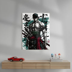 Roronoa Zoro Samurai Metal Poster | Aesthetic Pop Art Wall Decor & Painting
