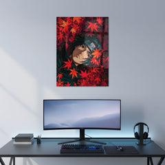 Sasuke Red Leaf Art Metal Poster | Aesthetic Pop Art Wall Decor & Painting
