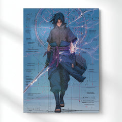 Sasuke: The Chidori Path Metal Poster | Aesthetic Pop Art Wall Decor & Painting