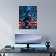 Tanjiro Fire and Water Metal Poster | Aesthetic Pop Art Wall Decor & Painting