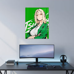 Tsunade Lady Hokage Metal Poster | Aesthetic Pop Art Wall Decor & Painting