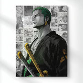 Zoro Manga Edition Metal Poster | Aesthetic Pop Art Wall Decor & Painting