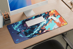 Tanjiro Kamado Red Blue Flame - XXL and XXXXL Mouse Pad - ToonStream