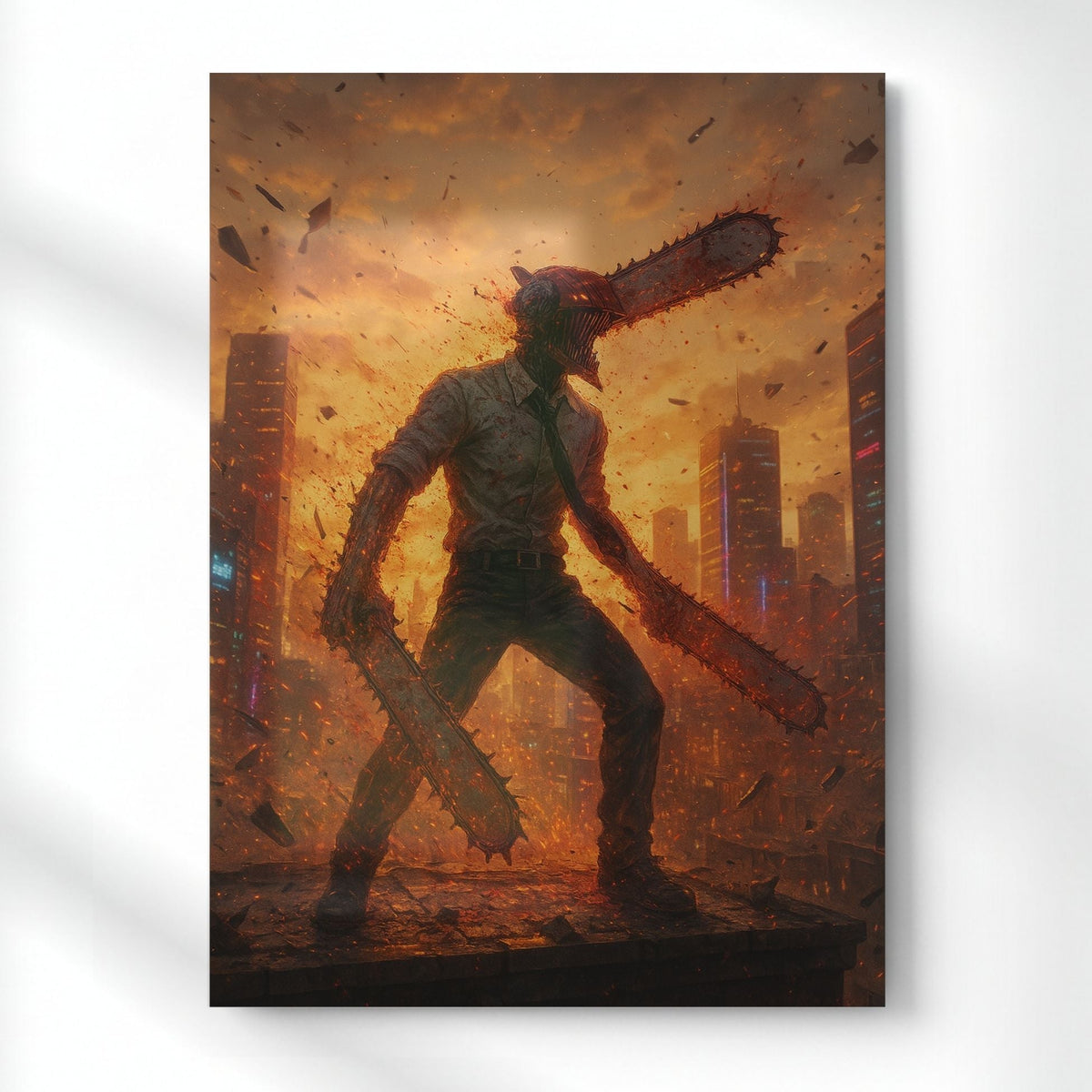 Chainsaw Man Devil Form Metal Poster | Aesthetic Pop Art Wall Decor & Painting