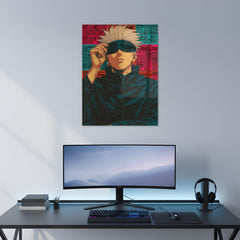 Gojo Blindfold Aesthetic Metal Poster | Aesthetic Pop Art Wall Decor & Painting