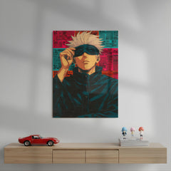 Gojo Blindfold Aesthetic Metal Poster | Aesthetic Pop Art Wall Decor & Painting
