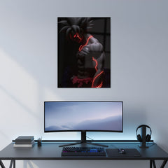 Goku Dark Mode Metal Poster | Aesthetic Pop Art Wall Decor & Painting