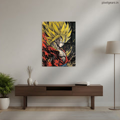 Goku Legendary Saiyan Metal Poster | Aesthetic Pop Art Wall Decor & Painting