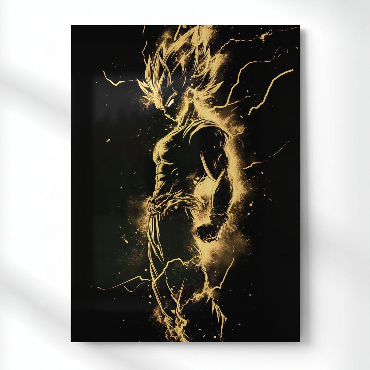 Goku Super Saiyan Glow Metal Poster | Aesthetic Pop Art Wall Decor & Painting