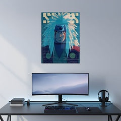 Jiraiya The Sannin Legend Metal Poster | Aesthetic Pop Art Wall Decor & Painting