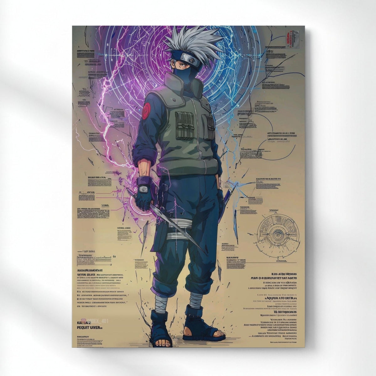 Kakashi Lightning Mode Metal Poster | Aesthetic Pop Art Wall Decor & Painting