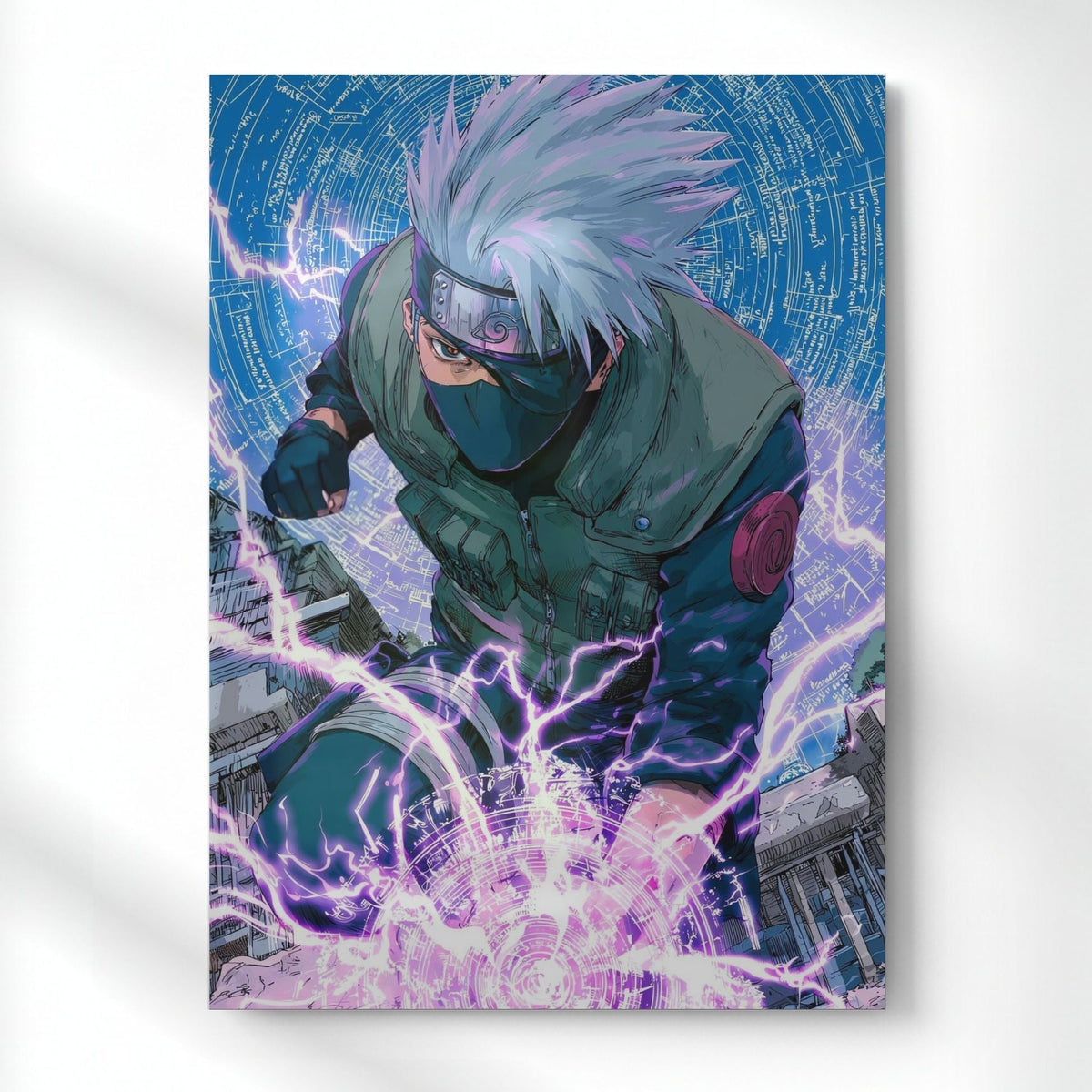 Kakashi Sixth Hokage's Power Metal Poster | Aesthetic Pop Art Wall Decor & Painting