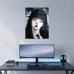 Lena Noir the Silent Gaze Metal Poster | Aesthetic Pop Art Wall Decor & Painting