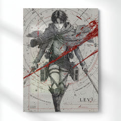 Levi In Action Metal Poster | Aesthetic Pop Art Wall Decor & Painting