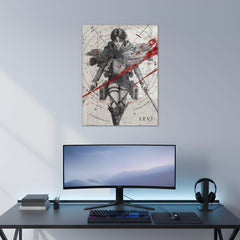 Levi In Action Metal Poster | Aesthetic Pop Art Wall Decor & Painting