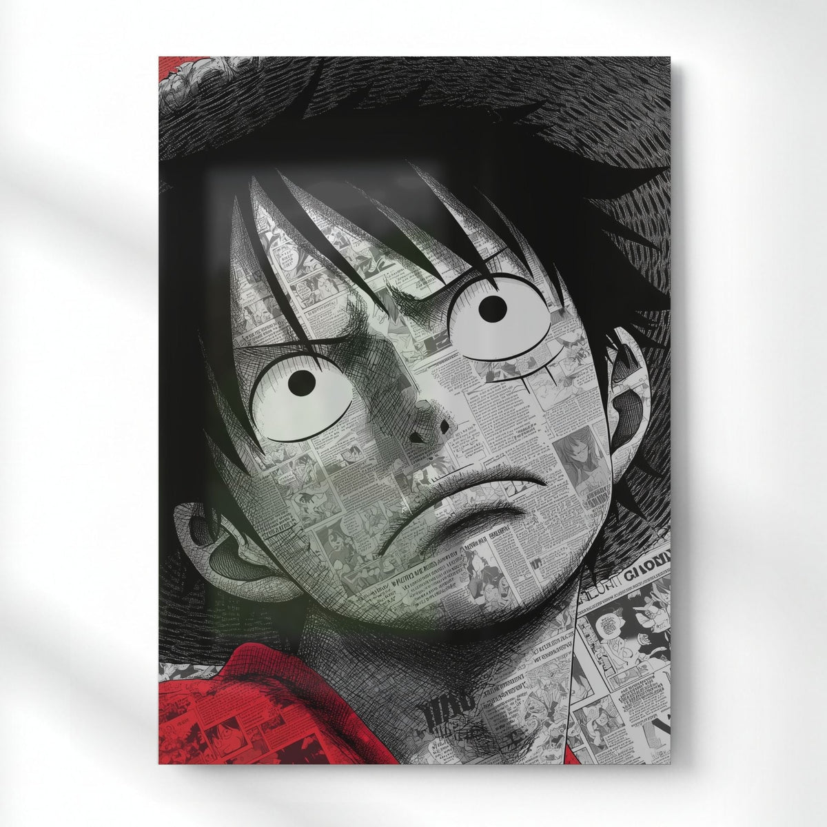 Luffy Ink and Willpower Metal Poster | Aesthetic Pop Art Wall Decor & Painting