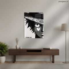 Luffy Straw Hat Metal Poster | Aesthetic Pop Art Wall Decor & Painting