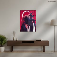 Masked Beast Swordsman Metal Poster | Aesthetic Pop Art Wall Decor & Painting