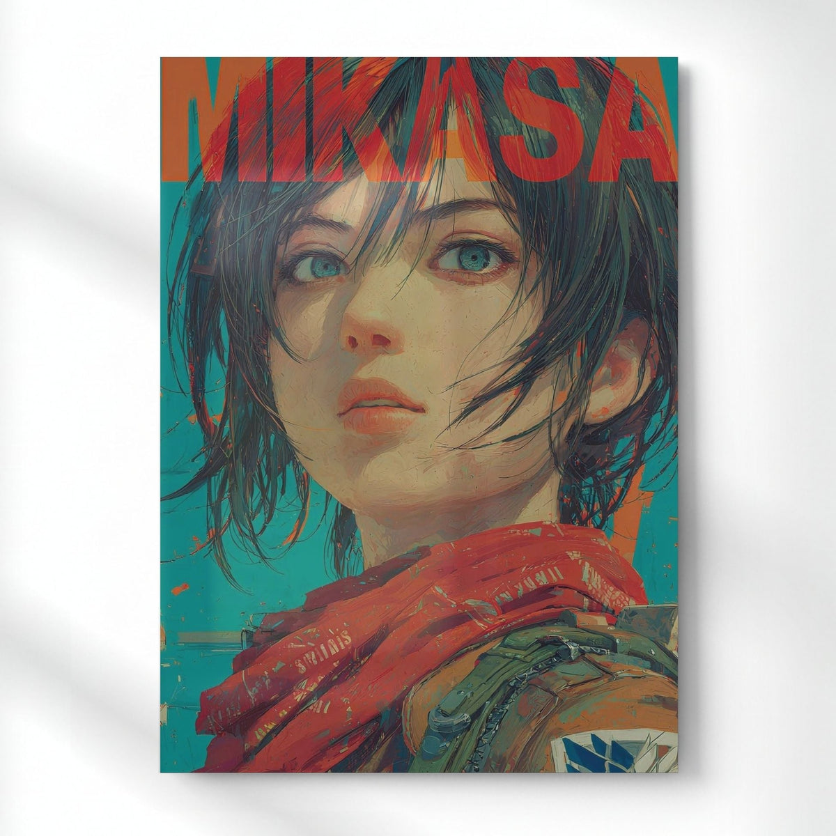 Mikasa Brave Heart Metal Poster | Aesthetic Pop Art Wall Decor & Painting