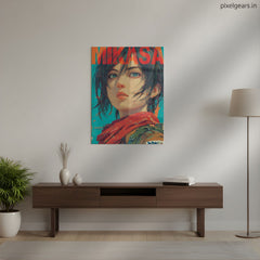 Mikasa Brave Heart Metal Poster | Aesthetic Pop Art Wall Decor & Painting