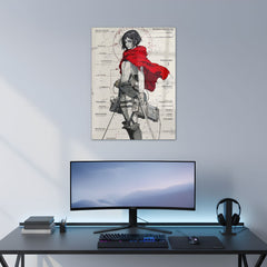 Mikasa: The Ackerman Shield Metal Poster | Aesthetic Pop Art Wall Decor & Painting