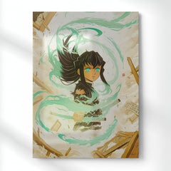 Muichiro: Haze of Battle Metal Poster | Aesthetic Pop Art Wall Decor & Painting