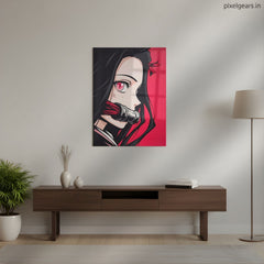 Nezuko : Exploding Blood Metal Poster | Aesthetic Pop Art Wall Decor & Painting