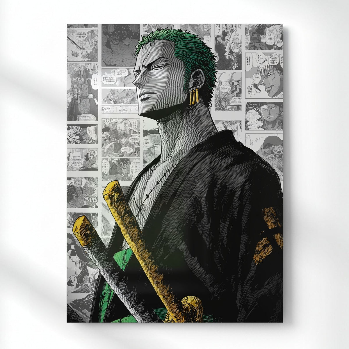 Zoro Manga Edition Metal Poster | Aesthetic Pop Art Wall Decor & Painting